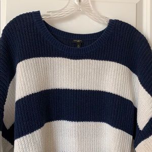 Blue and White striped Cotton Sweater